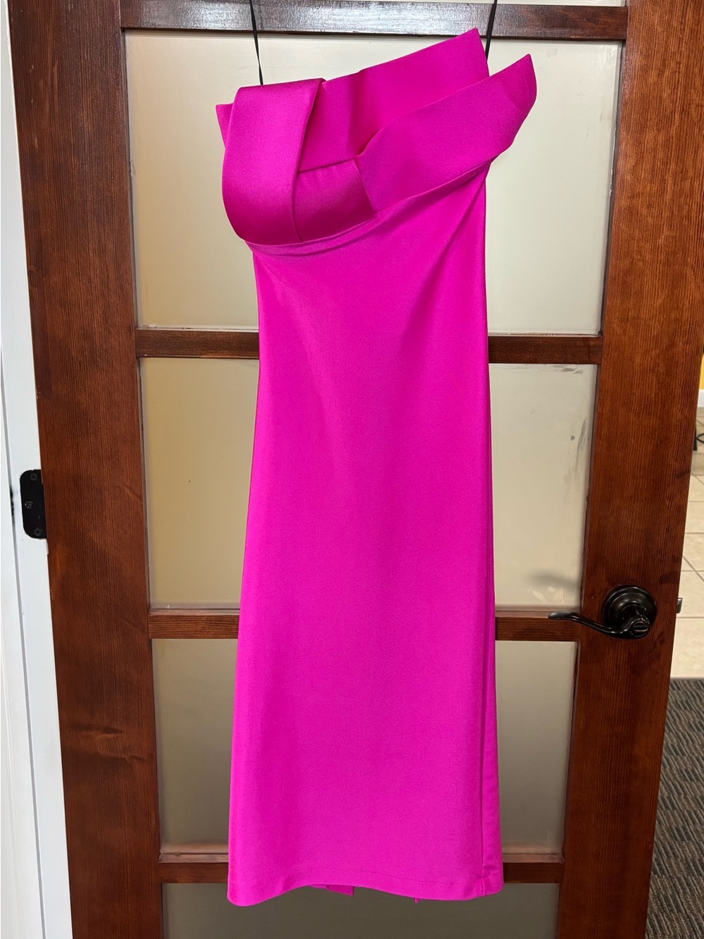 Nicole Bakti Hot Pink Strapless Dress